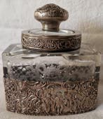 Flacon - Glas met zilveren montuur, Antiek en Kunst