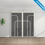 Dubbele stalen Schuifdeuren Wit 4 Vlaks rond Maatwerk Rook g, Nieuw, Metaal