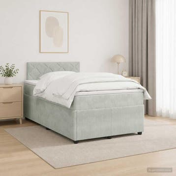 vidaXL Boxspringbed met matras Lichtgrijs 120 x 190 cm, Verzenden