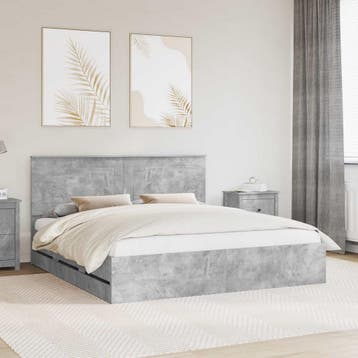 vidaXL Bedframe met lade Beton Grijs 180 x 200 cm, Maison & Meubles, Chambre à coucher | Lits, Verzenden