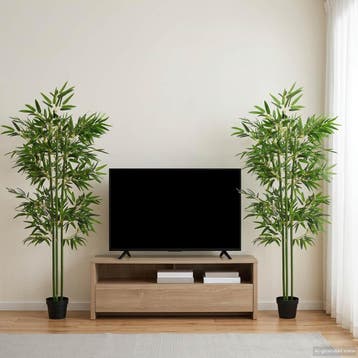 vidaXL Kunstmatige Bamboe Boom 2 st Groen 45 x 18 x 175 cm, Maison & Meubles, Plantes d'intérieur, Verzenden