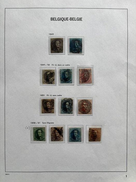 Belgique 1849/1931 - Presque une collection complète sur les, Timbres & Monnaies, Timbres | Europe | Belgique