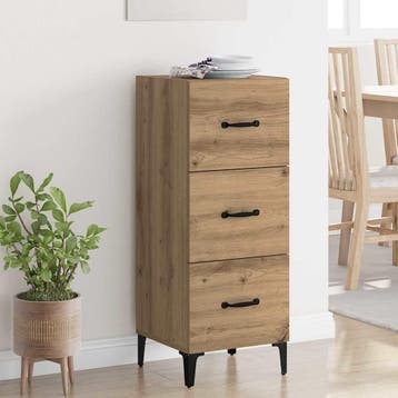 vidaXL Dressoir Artisan Eiken 34,5 x 34 x 90 cm Bewerkt hout, Verzenden