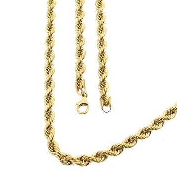 Gouden gedraaide schakelketting | 60 cm, Handtassen en Accessoires, Kettingen, Ophalen of Verzenden, Gebruikt, Goud, Goud