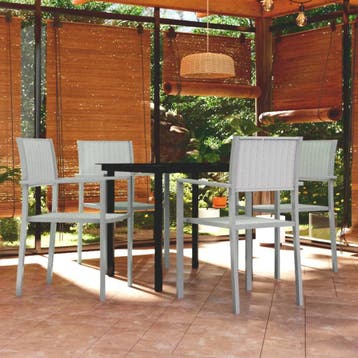 vidaXL 5-delige Tuinset wit, Verzenden, Tuinset