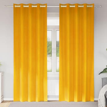 vidaXL Gordijnen 2 st Mosterdgeel 140 x 245 cm fluweel, Verzenden, Nieuw