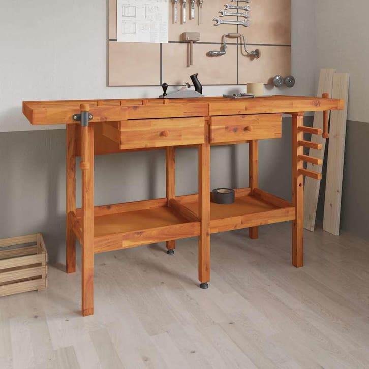 vidaXL Werkbank met lades en bankschroeven 162x62x83 cm, Doe-het-zelf en Bouw, Werkbanken, Nieuw, Verzenden