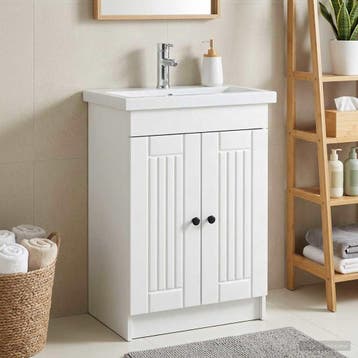 vidaXL Badkamer onder Wastafel Kast Wit 56 x 37,5 x 81 cm, Verzenden