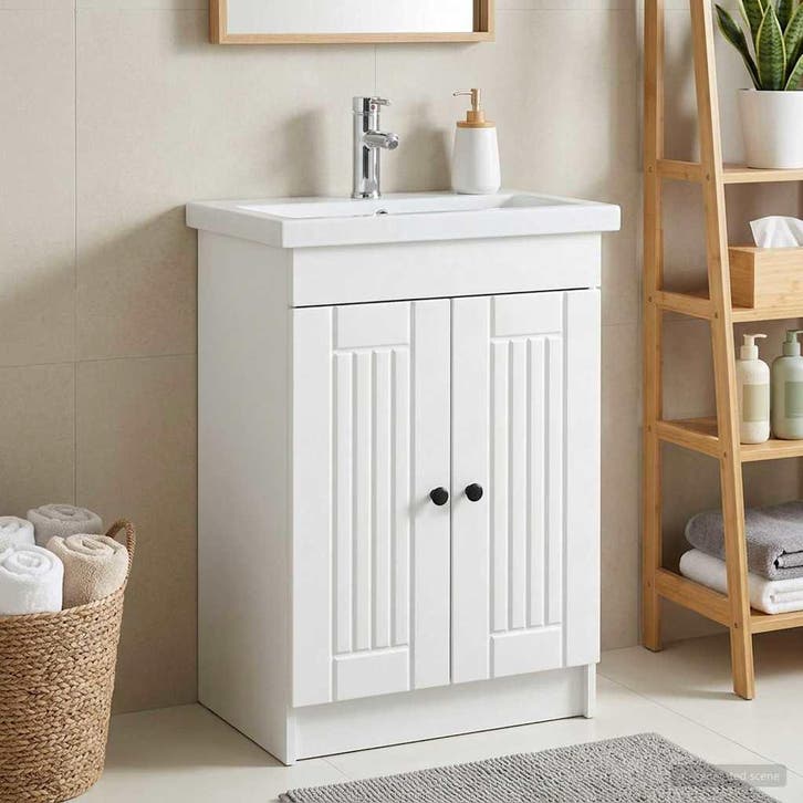 vidaXL Badkamer onder Wastafel Kast Wit 56 x 37,5 x 81 cm, Huis en Inrichting, Tafels | Kaptafels, Nieuw, Verzenden