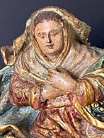 Beeldje, Vierge en douleur - 22 cm - Polychroom hout