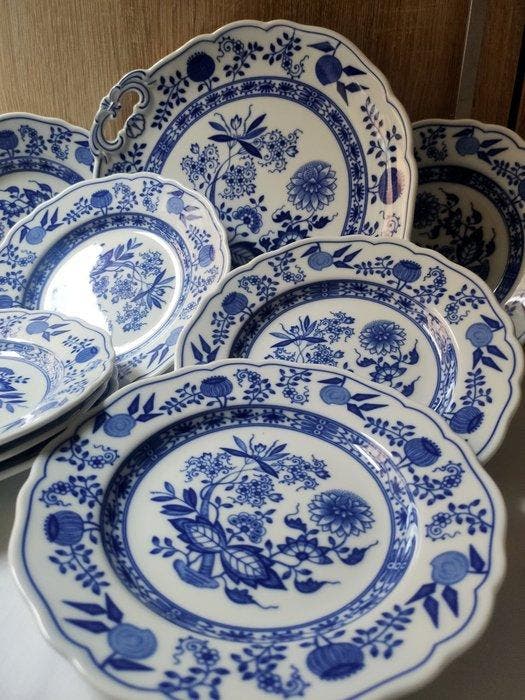 Hutschenreuther - Tafelservies (9) - Blauwe ui - Porselein -, Antiquités & Art, Antiquités | Meubles | Tables