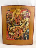 Icoon - Antieke Russische Palekh-icoon van de Opstanding van
