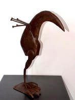 sculptuur, Oiseau à crête en métal vernis - 34 cm - Fer
