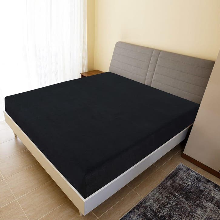 vidaXL Hoeslaken jersey 180x200 cm katoen zwart, Huis en Inrichting, Slaapkamer | Beddengoed, Nieuw, Verzenden