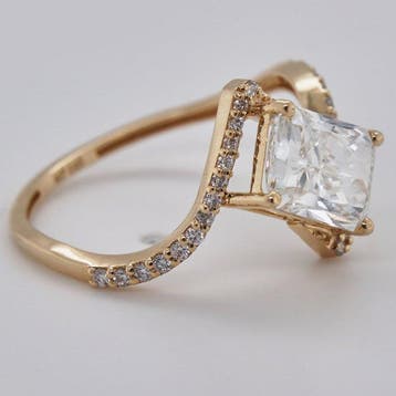 Zonder minimumprijs - Ring - 14 karaat Geel goud - 2.01ct., Nieuw