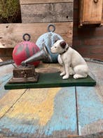 Ornement décoratif - Hond met grammofoonspeler, Antiquités & Art