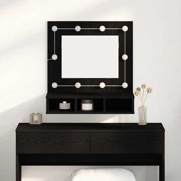 vidaXL Spiegelkast Zwart Eiken 60 x 31,5 x 62 cm Bewerkt, Verzenden, Nieuw