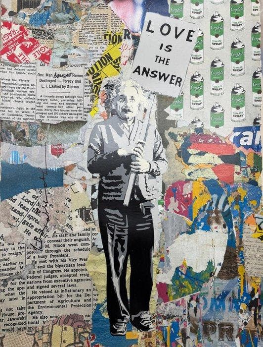 Mr Brainwash (1966) - Einstein (unq 1/1), Antiek en Kunst, Kunst | Schilderijen | Modern