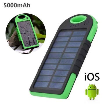 Externe 5000mAh Solar Charger Powerbank Zonnepaneel Noodaccu, Telecommunicatie, Verzenden, Nieuw, Stuff Certified®