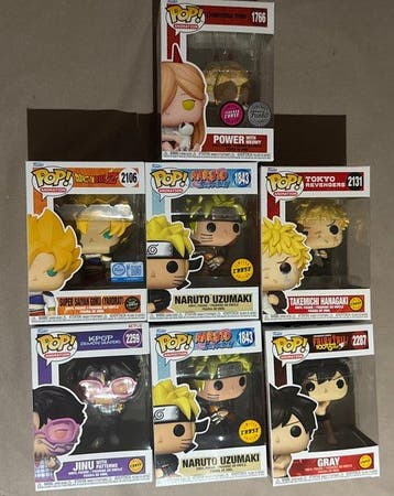 Funko - Funko Pop - Lot of 7 CHASE Lot – Anime Mix Naruto,