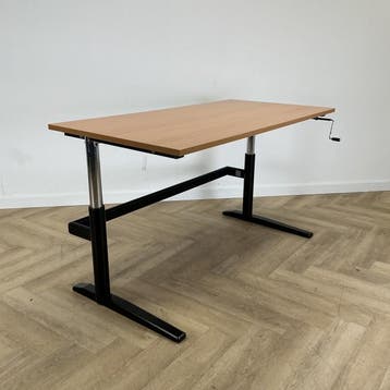 slingerbureau 160x80 cm  (max hoogte 90 cm),  beuken - zwart, Huis en Inrichting, Bureaus, Gebruikt