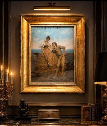 Eugen Von Blaas (1843-1931), Attrib. - Scena campestre, Antiquités & Art
