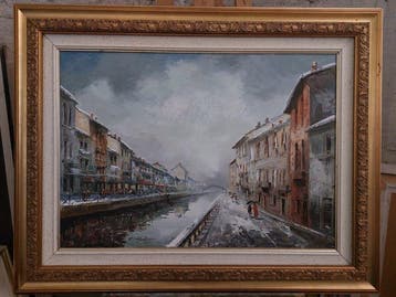 Eugenio Mantegani (1929-2005) - Milano Il naviglio grande