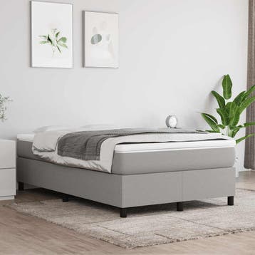 vidaXL Boxspring bed 120x200 cm stof lichtgrijs, Verzenden