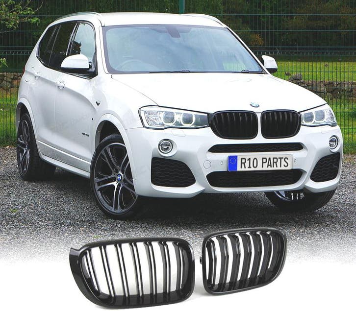 DOUBLE CALANDRE BMW X3 F25 X4 F26 LOOK M NOIR BRILLANT, Autos : Pièces & Accessoires, Carrosserie & Tôlerie, Envoi