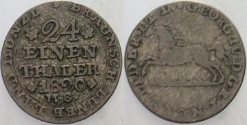 1/24 taler, daalder 1820 Mc Braunschweig Karl 1815-1830, Verzenden, België