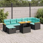 vidaXL 8-delige Loungeset met kussens poly rattan acacia, Verzenden, Loungeset