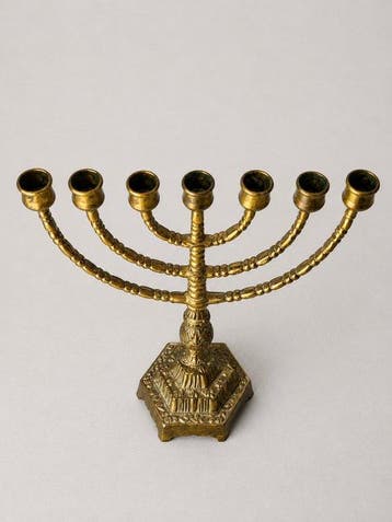 Menorah - Laiton - Ménorah en laiton vintage – 31 cm