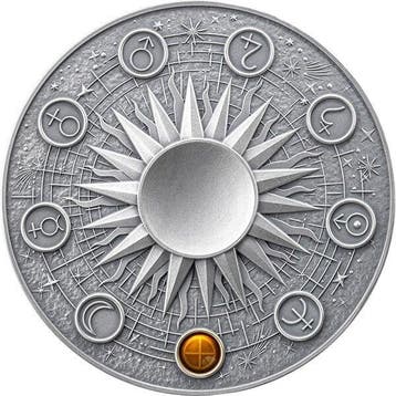 Ghana. 10 Cedis 2024 Earth - Solar System 2 oz Antique