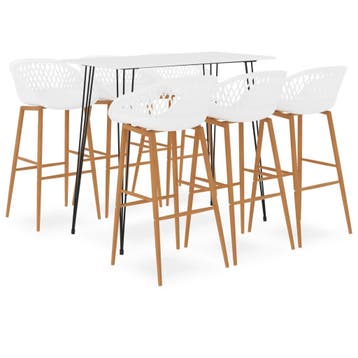 vidaXL 7-delige Barset wit, Verzenden, Nieuw