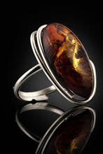 Barnsteen - Bold Amber Cocktail Ring – Deep Cognac Clarity –