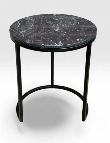 Bijzettafel - Staal, Graniet - Bladdiameter 41 cm, Antiek en Kunst