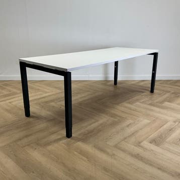 verstelbaar bureau / tafel 200x80 cm, wit - zwart