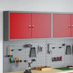 vidaXL Gereedschapskast met plank Rood en Grijs 100 x 20 x, Verzenden, Nieuw