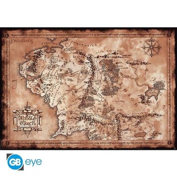 Lord of the Rings Map Poster 91.5 x 61 cm, Verzamelen, Ophalen of Verzenden, Nieuw