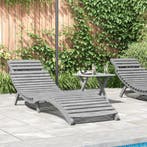 vidaXL Ligbed 184x55x64 cm massief acaciahout grijs, Tuin en Terras, Verzenden, Nieuw