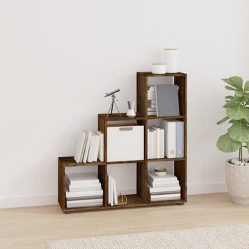 vidaXL Boekenkast trapvormig 107 cm bewerkt hout gerookt, Verzenden, Nieuw