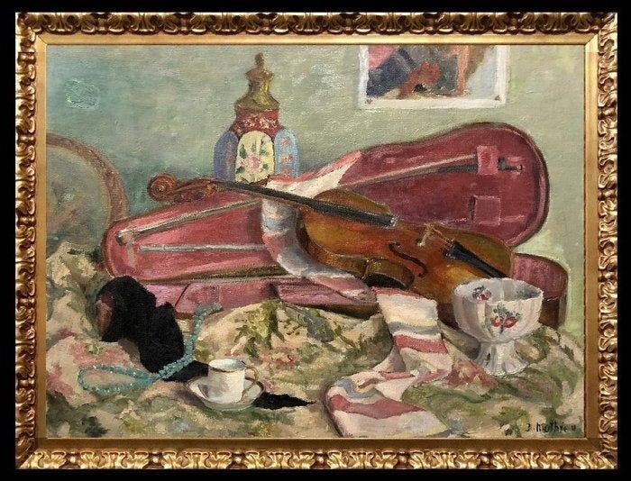 Jeanne Mathieu (1913-1976) - À la mémoire de Piotr Ilitch, Antiek en Kunst, Kunst | Schilderijen | Klassiek