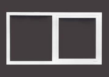 PVC raam draaikiep-vast b200xh110 cm Wit, Gevelraam of Ruit, 80 tot 120 cm, Nieuw, Ophalen of Verzenden