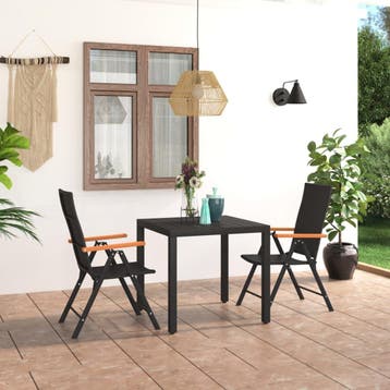 vidaXL 3-delige Tuinset zwart en bruin, Verzenden, Nieuw, Tuinset