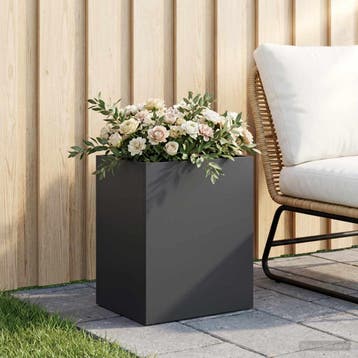 vidaXL Plantenbak Zwart 40 x 30 x 40 cm Koudgewalst staal, Tuin en Terras, Bloempotten, Verzenden, Nieuw