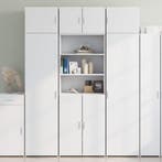 vidaXL Opbergkast 70x42,5x225 cm bewerkt hout wit, Verzenden, Nieuw