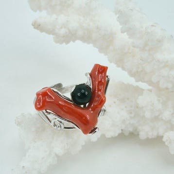 Koraal - Zilver, Zonder reserveprijs - Ring - CORALLO, Antiek en Kunst