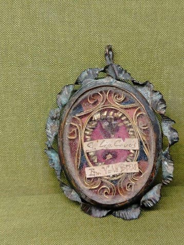 Reliekhouder - Messing - 1850-1900 - Heilige Kruis van Onze