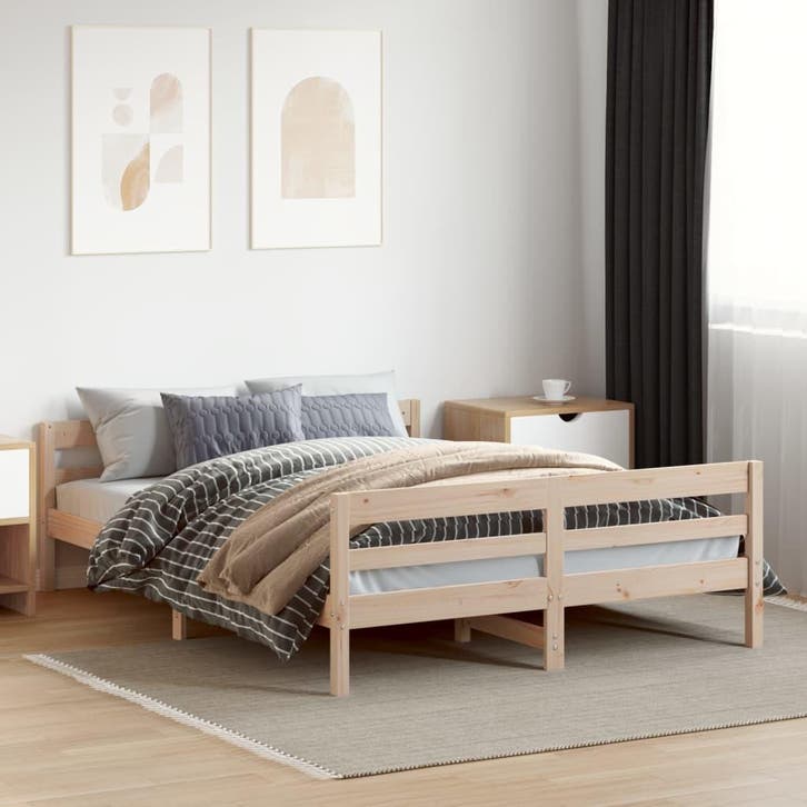 Massief Grenenhout Bed 120x200 | Tweede Kansje OP=OP, Huis en Inrichting, Slaapkamer | Bedden, Nieuw, Hout, Verzenden