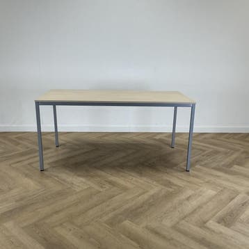 kantinetafel 160x80 cm,  licht eiken - grijs, Gebruikt, Bureau